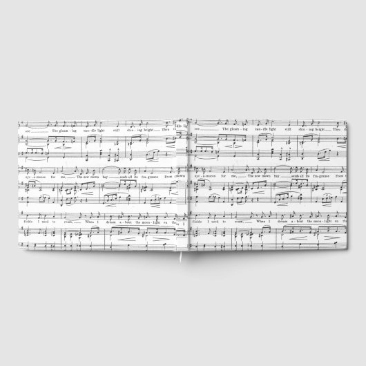 Sheet Music Black and White Pattern Gästebuch (Voll)