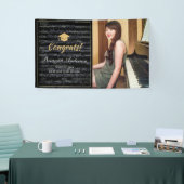 Sheet Music Black & Gold Foto Abschluss Banner (Messeveranstaltung)