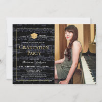 Sheet Music Black & Gold Foto Drive-by-Abschluss