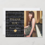 Sheet Music Black & Gold Foto Vielen Dank Einladung (Vorderseite)