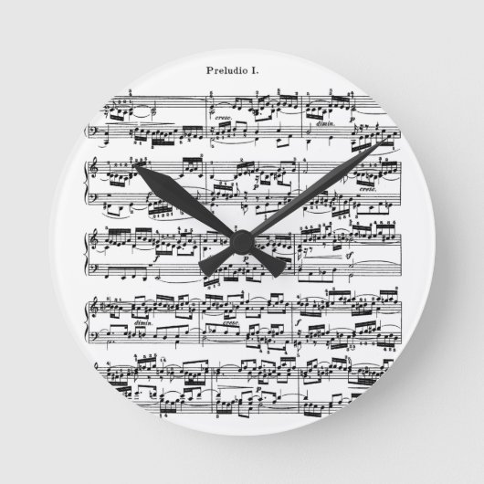 Sheet Music by Bach Runde Wanduhr (Vorderseite)