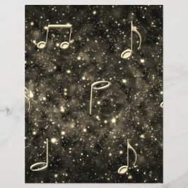 Sheet Music Collage Gold Black Scrapbooking