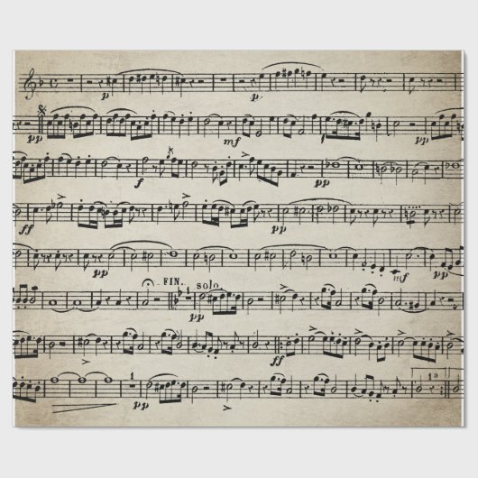 Sheet Music Design Geschenkpapier (Flach)