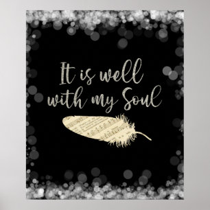 Sheet Music Fether with It Is Well with my Soul Poster