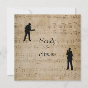 Sheet Music Gitarre Singer Wedding Einladung