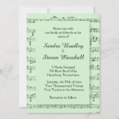 Sheet Music Green Wedding Einladung (Vorderseite)