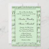 Sheet Music Green Wedding Einladung (Vorderseite)