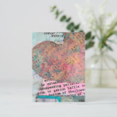 Sheet Music Heart Mixed Media Collage Postkarte (Stehend Vorderseite)