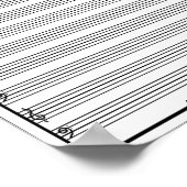 Sheet Music Manuscript Staff Line Clef Poster (Ecke)