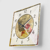 Sheet Music, Musical Notes Kitchen Quadratische Wanduhr (Winkel)