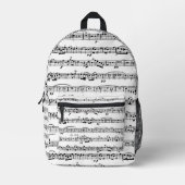 Sheet Music Pattern Bedruckter Rucksack (Vorderseite)