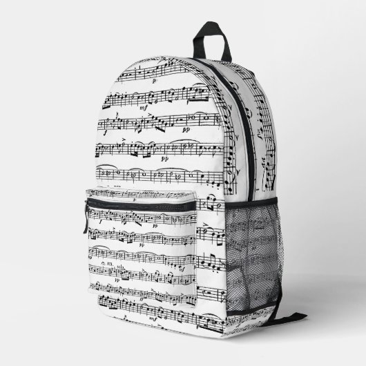 Sheet Music Pattern Bedruckter Rucksack (Rückseitige Ecke Rechts)