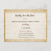 Sheet Music Pink Save the Date Postkarte (Rückseite)