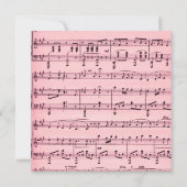 Sheet Music Pink Wedding Einladung (Rückseite)