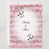 Sheet Music Pink Wedding Einladung 2 (Rückseite)