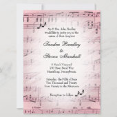 Sheet Music Pink Wedding Einladung 2 (Vorderseite)