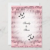 Sheet Music Pink Wedding Einladung 2 (Rückseite)