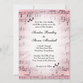 Sheet Music Pink Wedding Einladung 2 (Vorderseite)