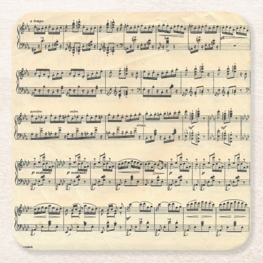 Sheet Music Rechteckiger Pappuntersetzer (Vorderseite)