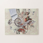 Sheet Music & Rose Silver Musiknoten Puzzle (Horizontal)