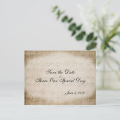 Sheet Music Save the Date Postcard Ankündigungspostkarte (Stehend Vorderseite)