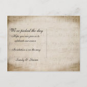 Sheet Music Save the Date Postcard Ankündigungspostkarte (Rückseite)
