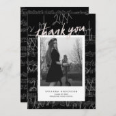 Sheet Music Script Blk Foto Abschluss Vielen Dank Einladung (Vorne/Hinten)
