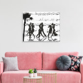 Sheet Music Silhouette Dancers Palm Tree Leinwanddruck (Insitu (Wohnzimmer))