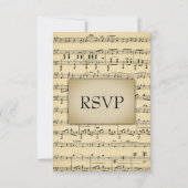 Sheet Music Theme RSVP Cards mit Menüoptionen Karte (Rückseite)