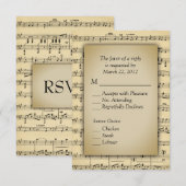 Sheet Music Theme RSVP Cards mit Menüoptionen Karte (Vorne/Hinten)