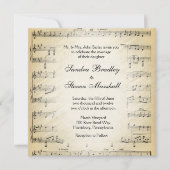 Sheet Music Theme Wedding Einladung (Vorderseite)