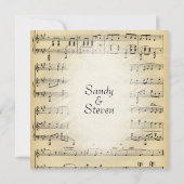 Sheet Music Theme Wedding Einladung (Rückseite)