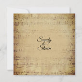 Sheet Music Theme Wedding Einladung (Rückseite)