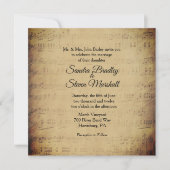 Sheet Music Theme Wedding Einladung (Vorderseite)