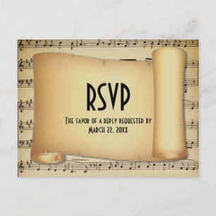 Sheet Music UAWG Dinner Choice Postcard Einladungspostkarte