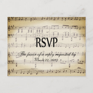 Sheet Music UAWG Dinner Choice Postcard Einladungspostkarte