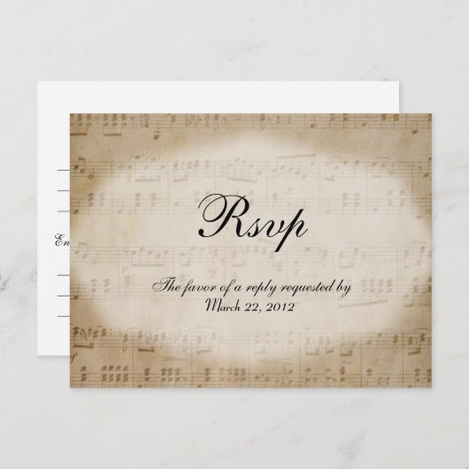 Sheet Music UAWG Dinner Choice Postcard Einladungspostkarte (Vorne/Hinten)