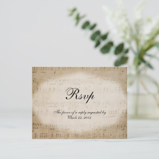 Sheet Music UAWG Dinner Choice Postcard Einladungspostkarte (Stehend Vorderseite)