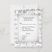 Sheet Music UAWG with Menu Choice RSVP Karte (Vorderseite)