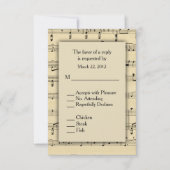 Sheet Music UAWG with Menu Choice RSVP Karte (Vorderseite)