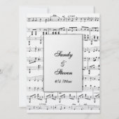 Sheet Music Wedding Theme Einladung (Rückseite)
