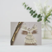 Sheet Musiknotens Weihnachtsangel Pearl Feiertagspostkarte (Stehend Vorderseite)