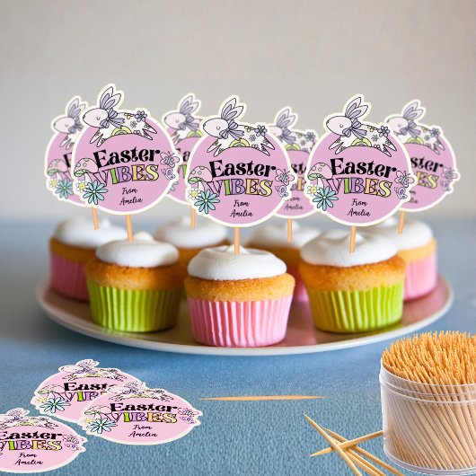 Sheet of 14 Easter Stickers Cupcake Toppers Aufkleber