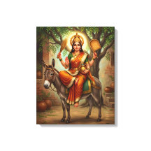 Sheetla Mata Hinduische Devotionsleinwandkunst
