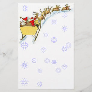 Sheetpaper Vintager Sankt Fliegen-RenSleigh! Briefpapier