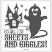 Sheets & Giggles – Humorous Halloween Ghost Design Aufkleber (Blatt)
