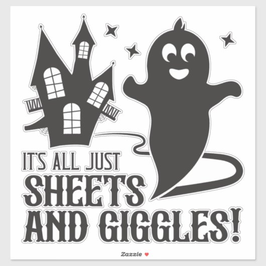 Sheets & Giggles – Humorous Halloween Ghost Design Aufkleber (Blatt)