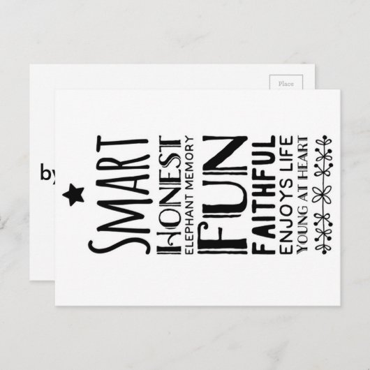 Sheffey Akronym mit einem Star Postkarte (Vorne/Hinten)