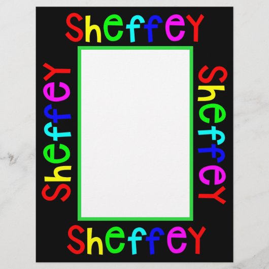 Sheffey Bold Rainbow Schriftartes Briefbogen (Vorderseite)