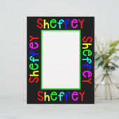 Sheffey Bold Rainbow Schriftartes Briefbogen (Stehend Vorderseite)